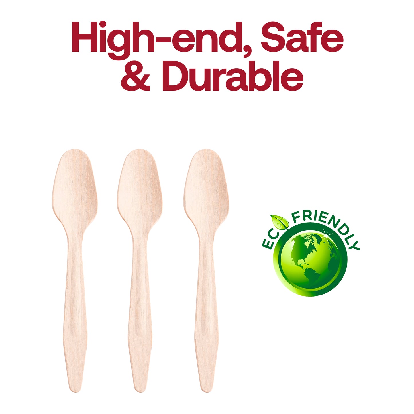 Natural Birch Eco Friendly Disposable Dinner Spoons Eco | The Kaya Collection