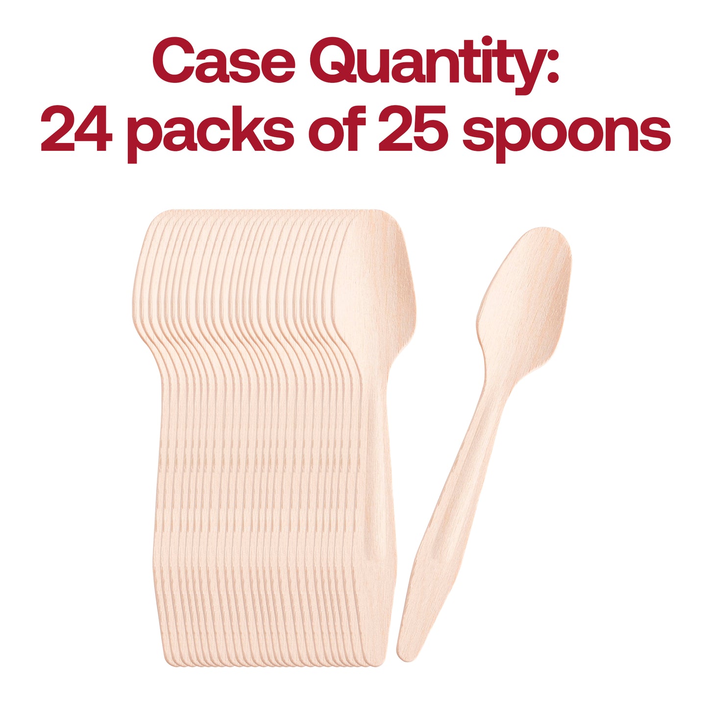 Natural Birch Eco Friendly Disposable Dinner Spoons Quantity | The Kaya Collection