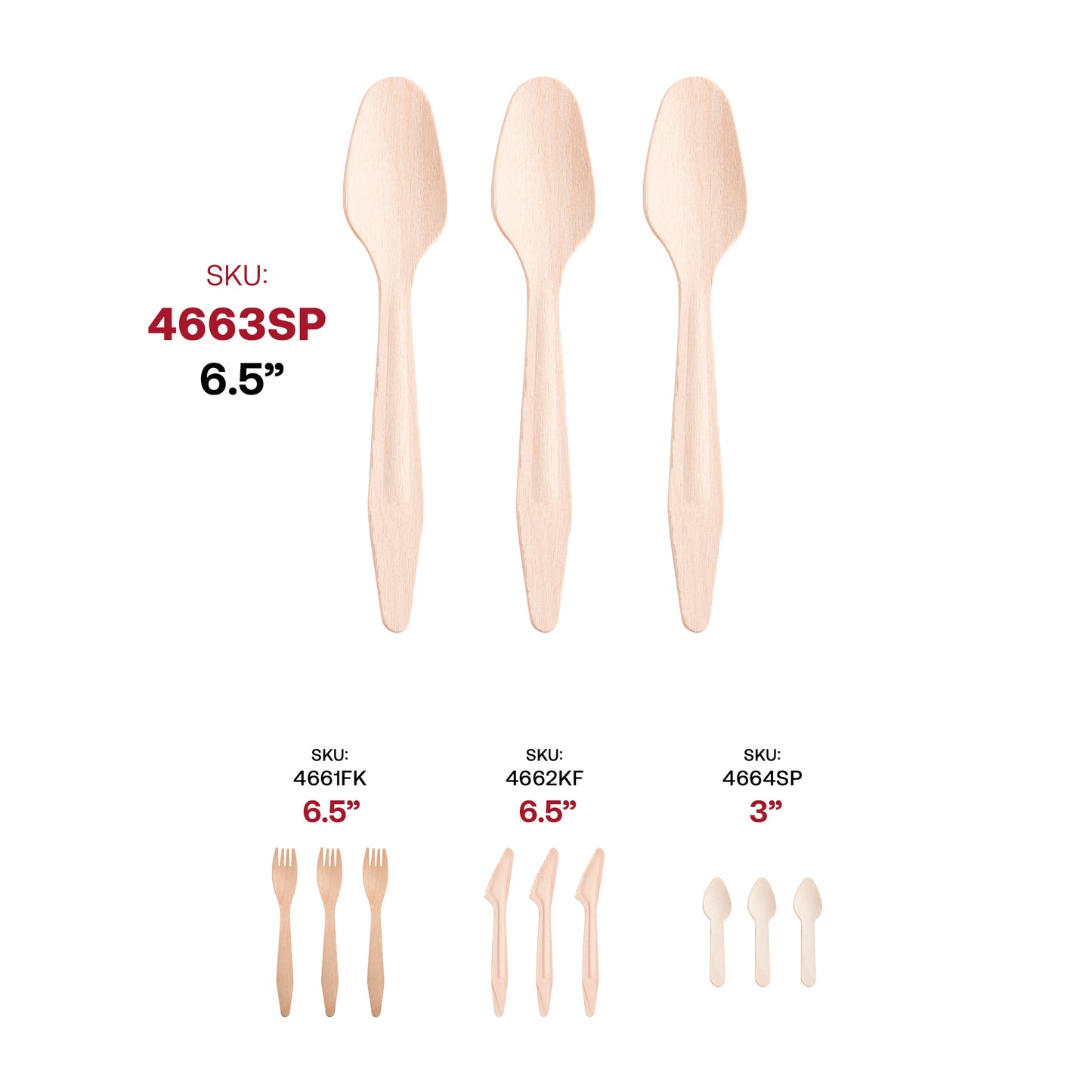 Natural Birch Eco Friendly Disposable Dinner Spoons SKU | The Kaya Collection