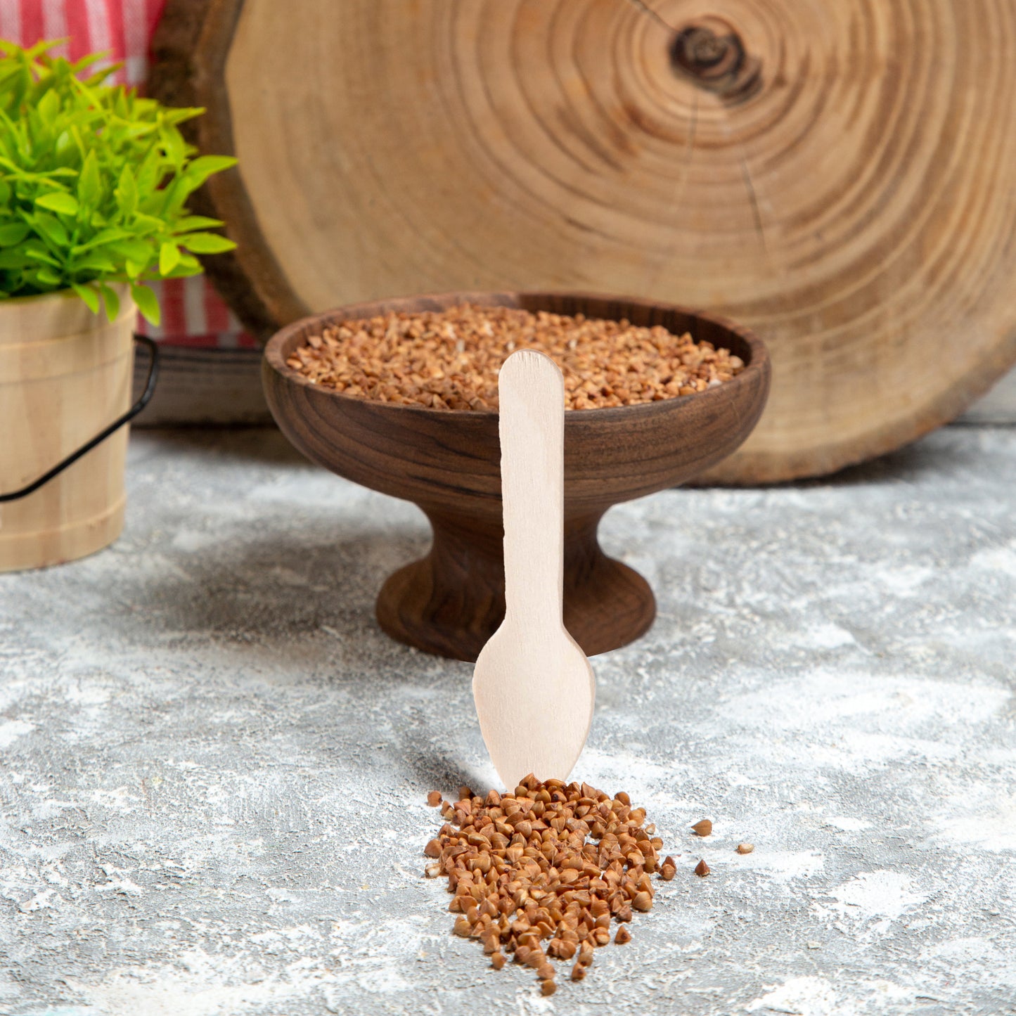 3" Natural Birch Wood Eco-Friendly Disposable Mini Dessert Spoons