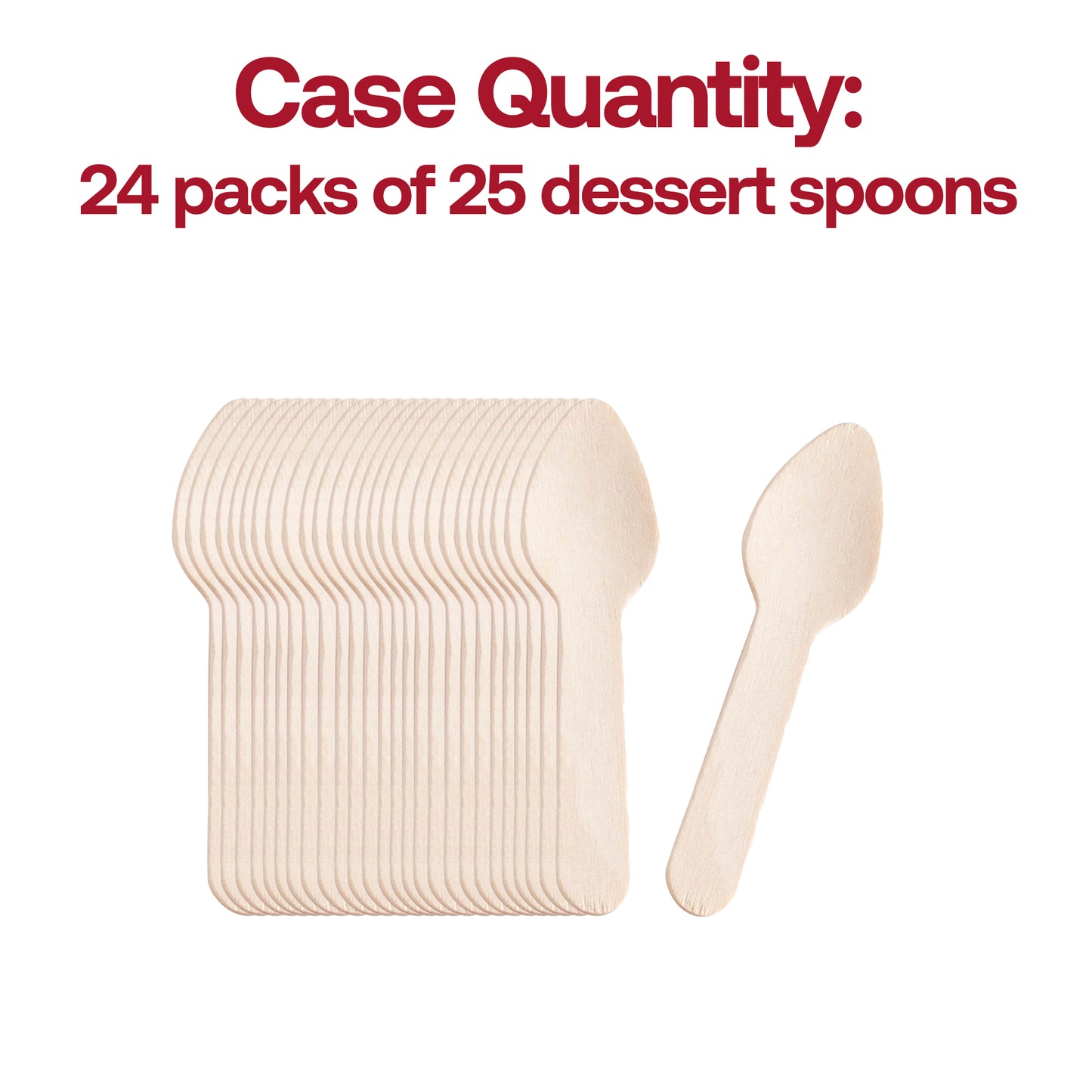 3" Natural Birch Eco-Friendly Disposable Mini Dessert Spoons Quantity | The Kaya Collection