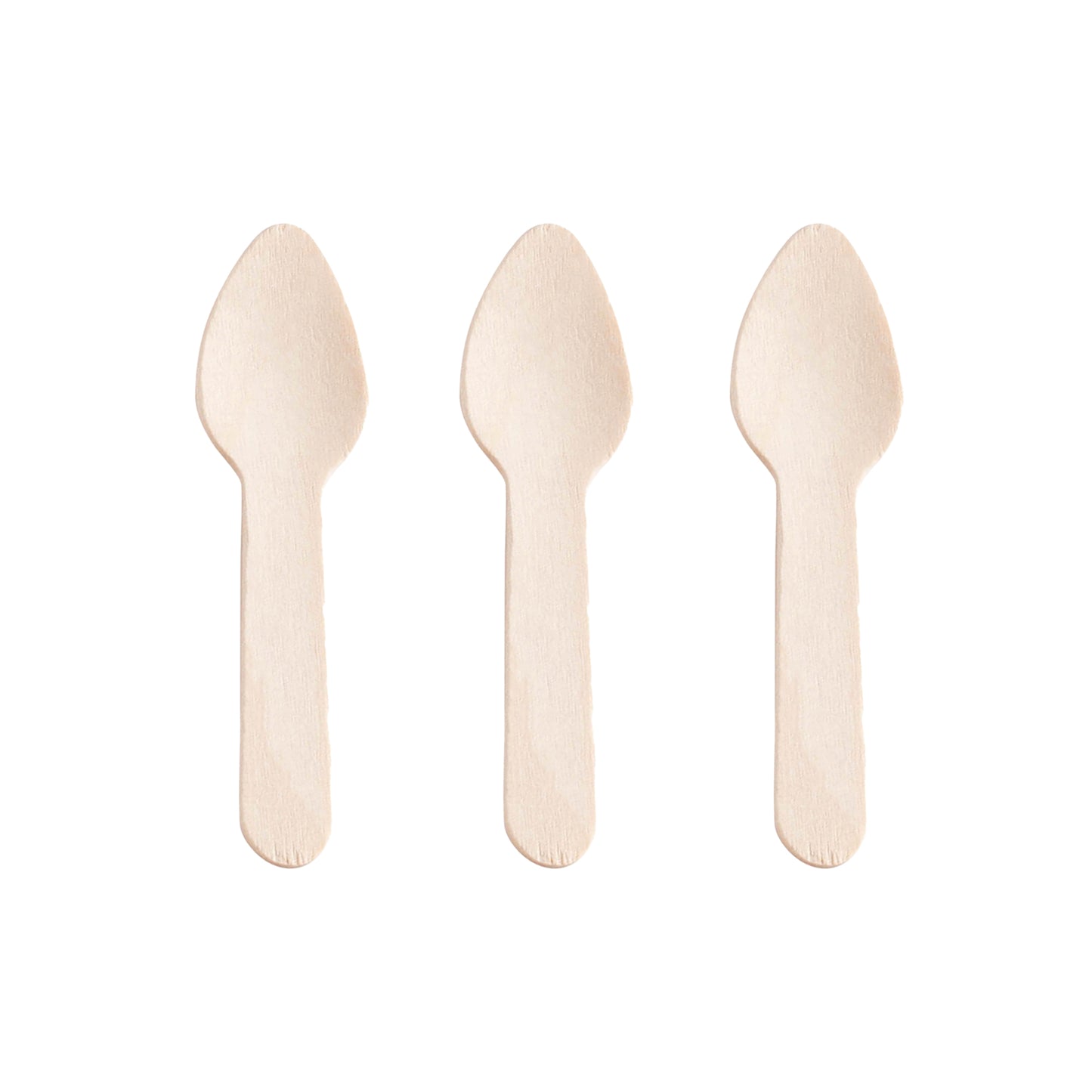 3" Natural Birch Eco-Friendly Disposable Mini Dessert Spoons Secondary | The Kaya Collection