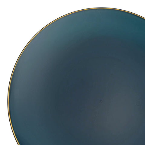 Navy with Gold Rim Organic Round Plastic Dinner Plates (10.25