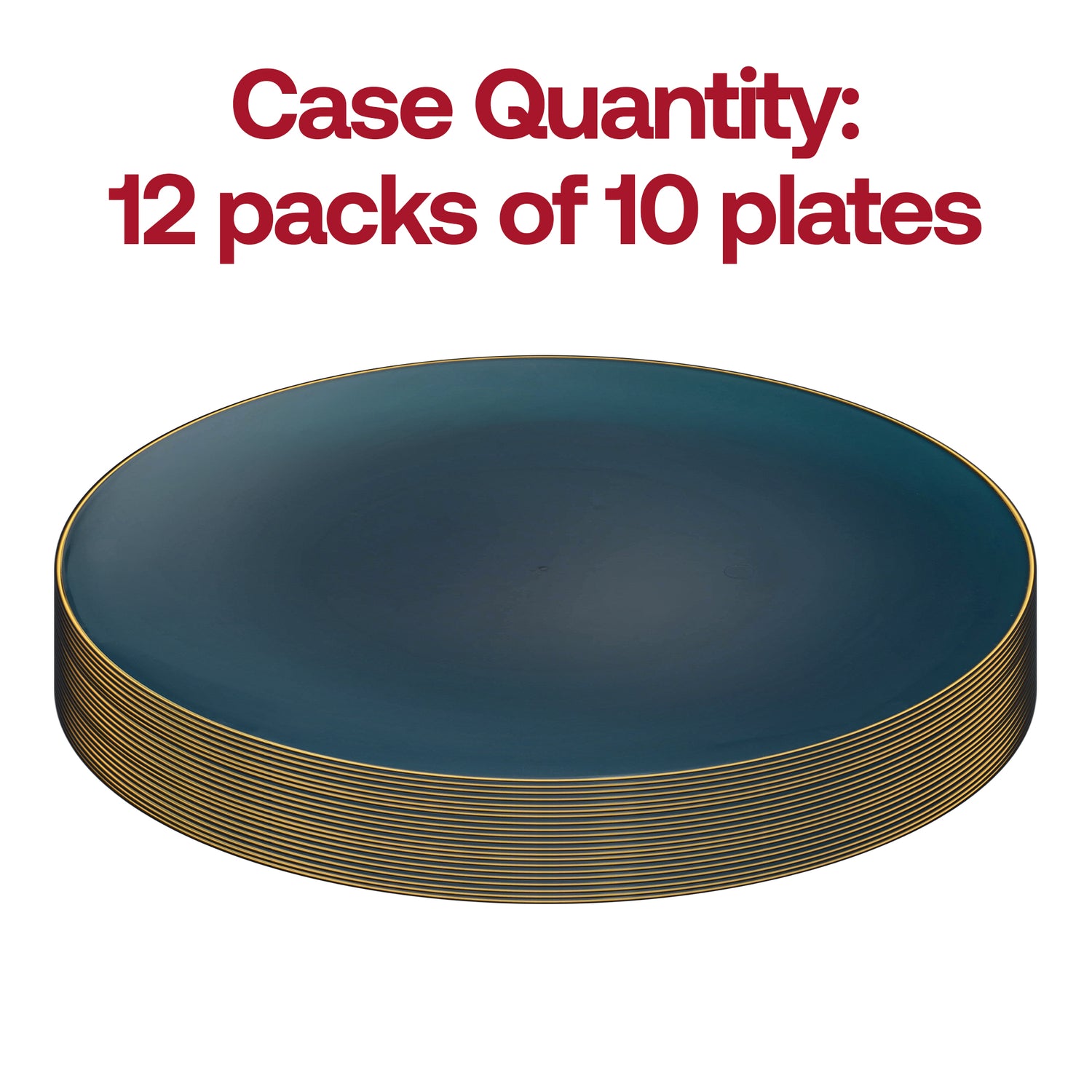 Navy with Gold Rim Organic Round Plastic Dinner Plates (10.25") Quantity | The Kaya Collection