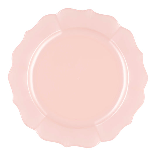 Pearl Pink Round Lotus Plastic Appetizer/Salad Plates (7.5") | The Kaya Collection