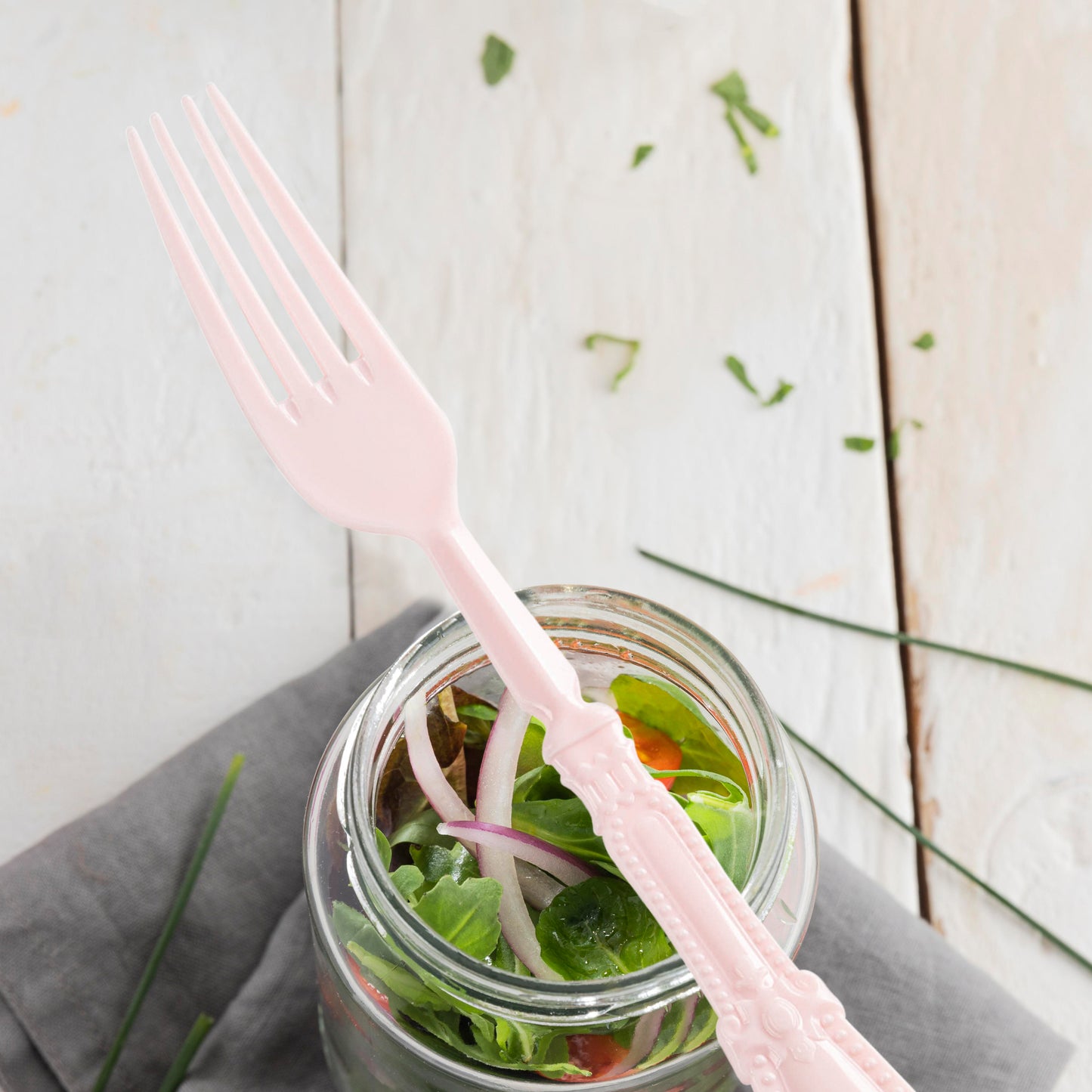Pink Baroque Plastic Dinner Forks