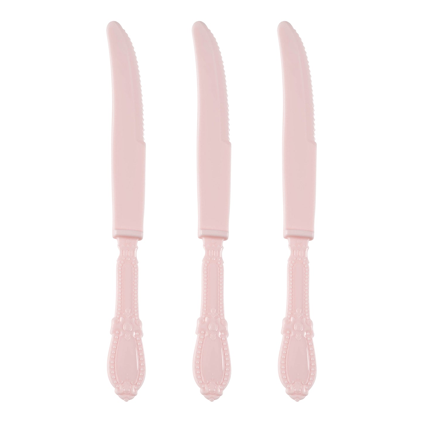 Pink Baroque Disposable Plastic Dinner Knives Secondary | The Kaya Collection