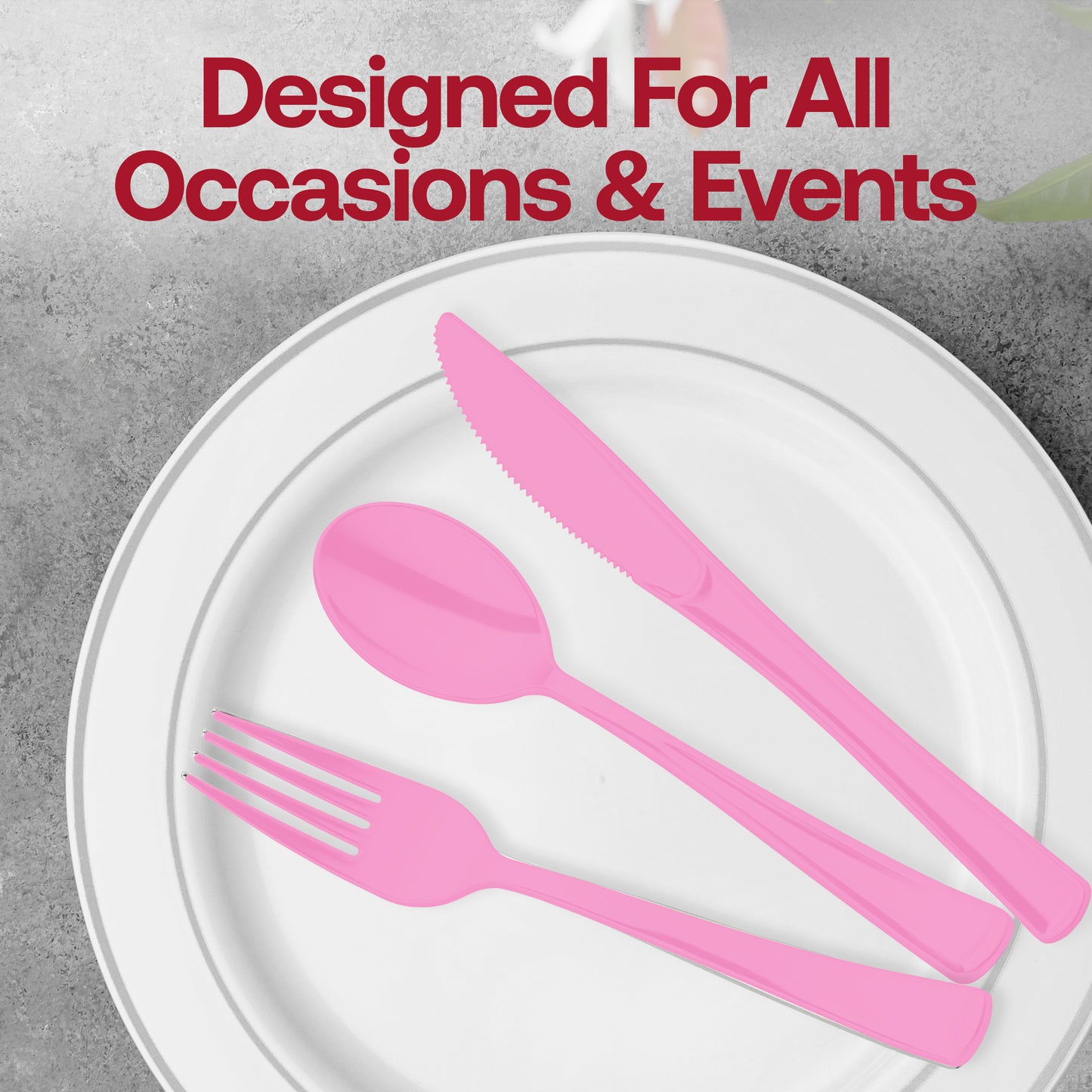 Pink Disposable Plastic Party Knives