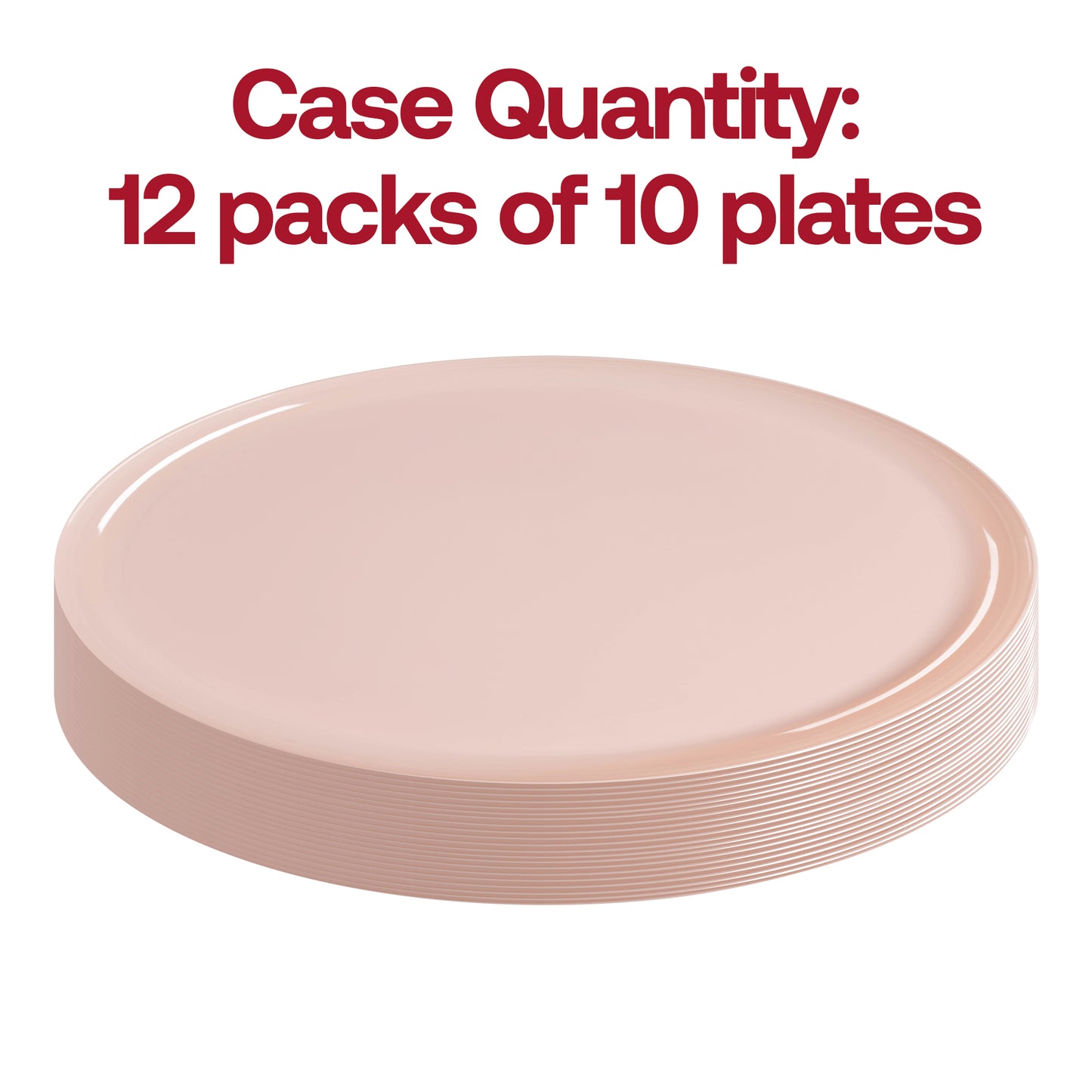 Pink Flat Round Plastic Dinner Plates (10") Quantity | The Kaya Collection