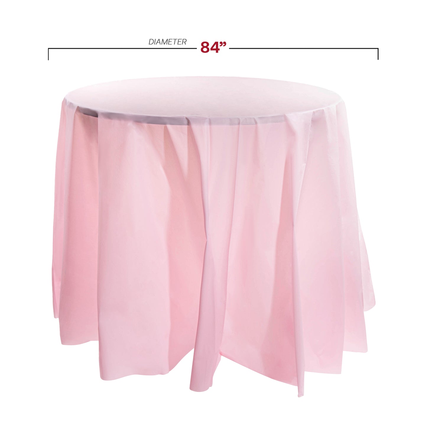 Pink Round Plastic Tablecloths (84")