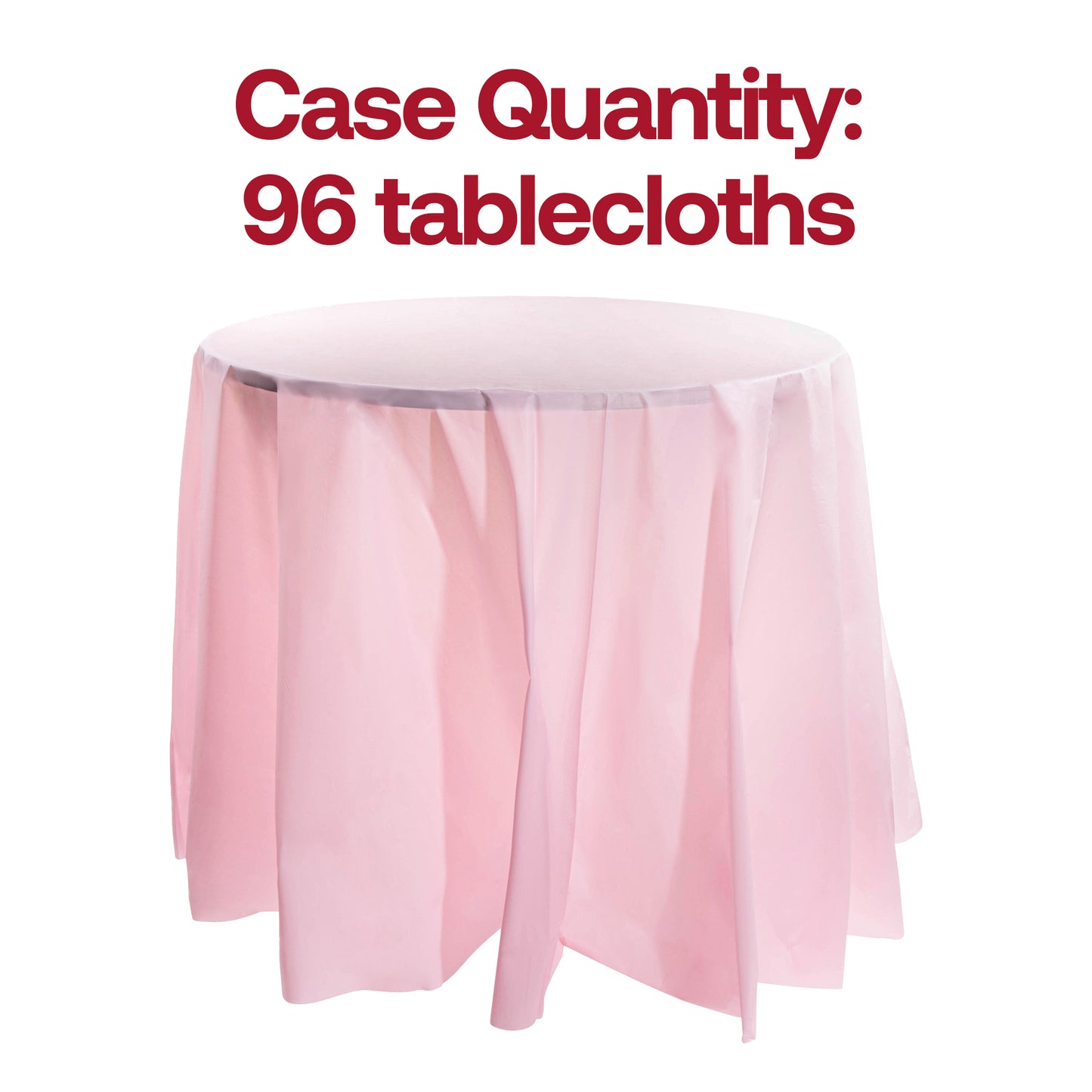Pink Round Plastic Tablecloths (84")