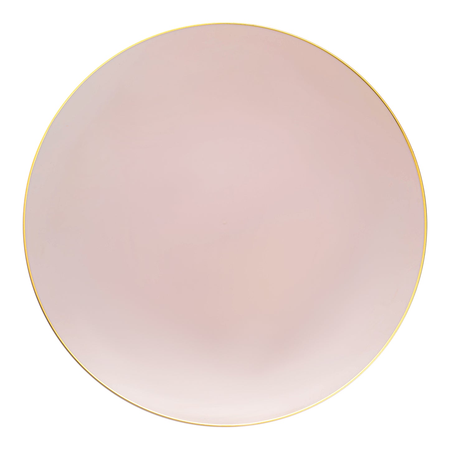 Pink with Gold Organic Round Disposable Plastic Dinner Plates (10.25") | The Kaya Collection