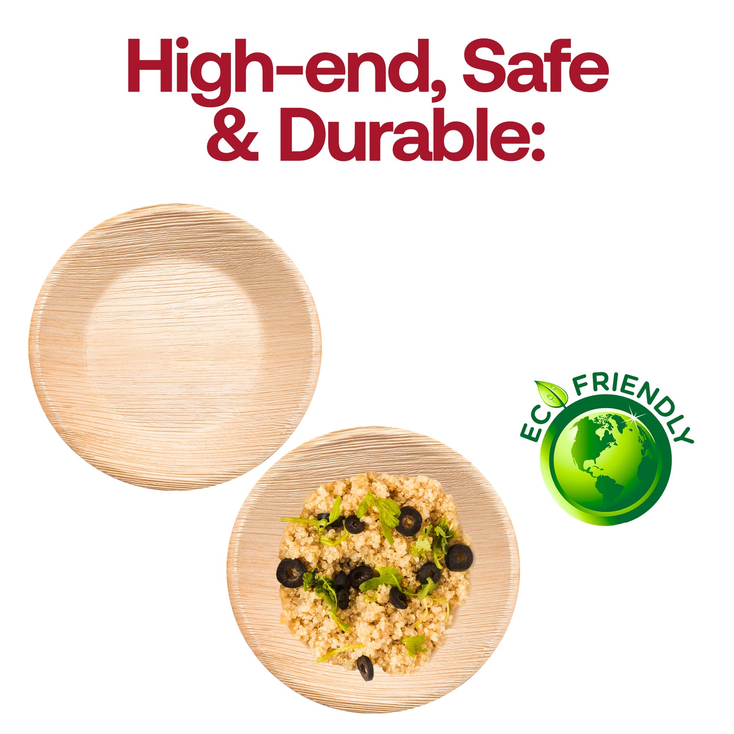 Round Palm Leaf Disposable Eco-Friendly Soup Bowls (13 oz.)