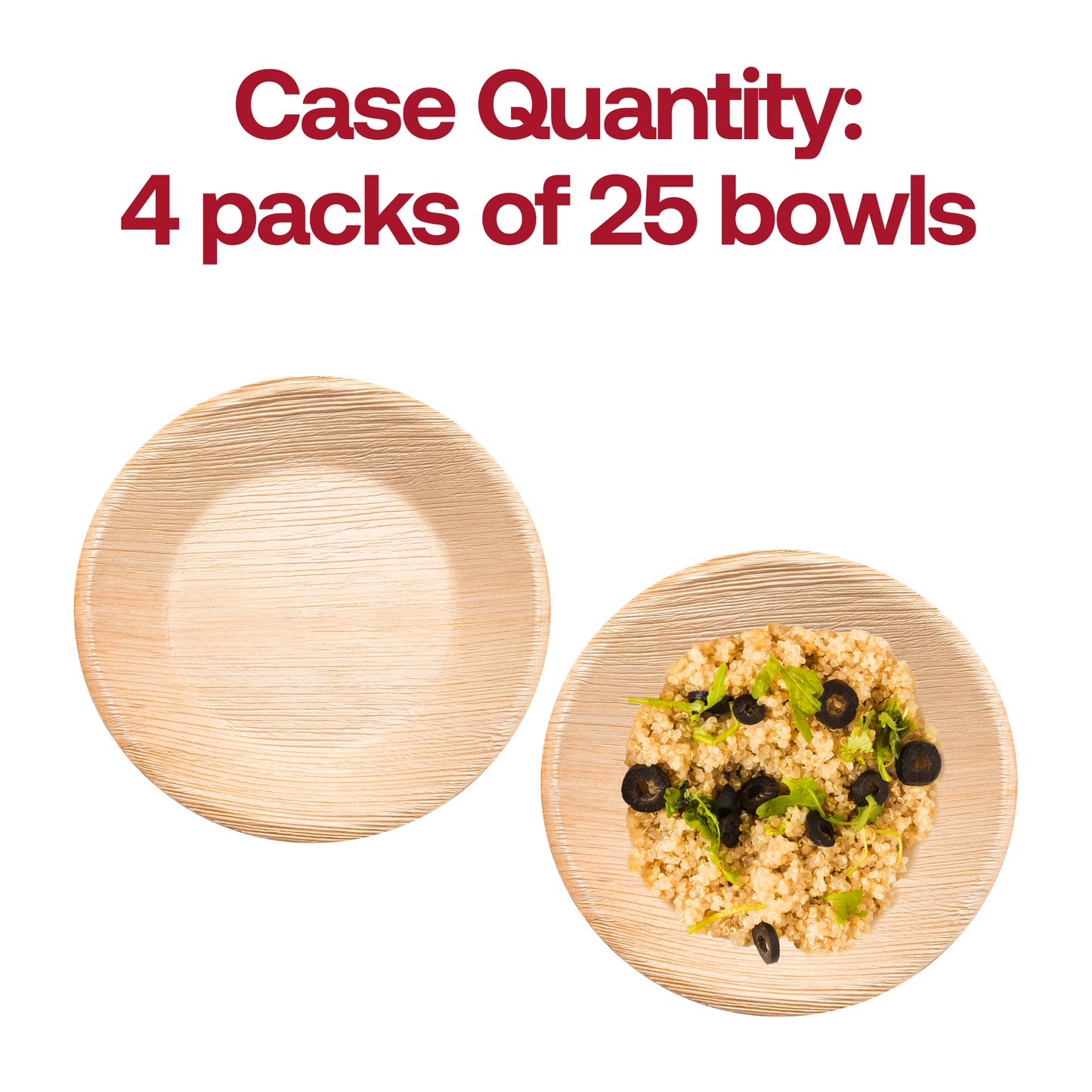 Round Palm Leaf Disposable Eco-Friendly Soup Bowls (13 oz.)