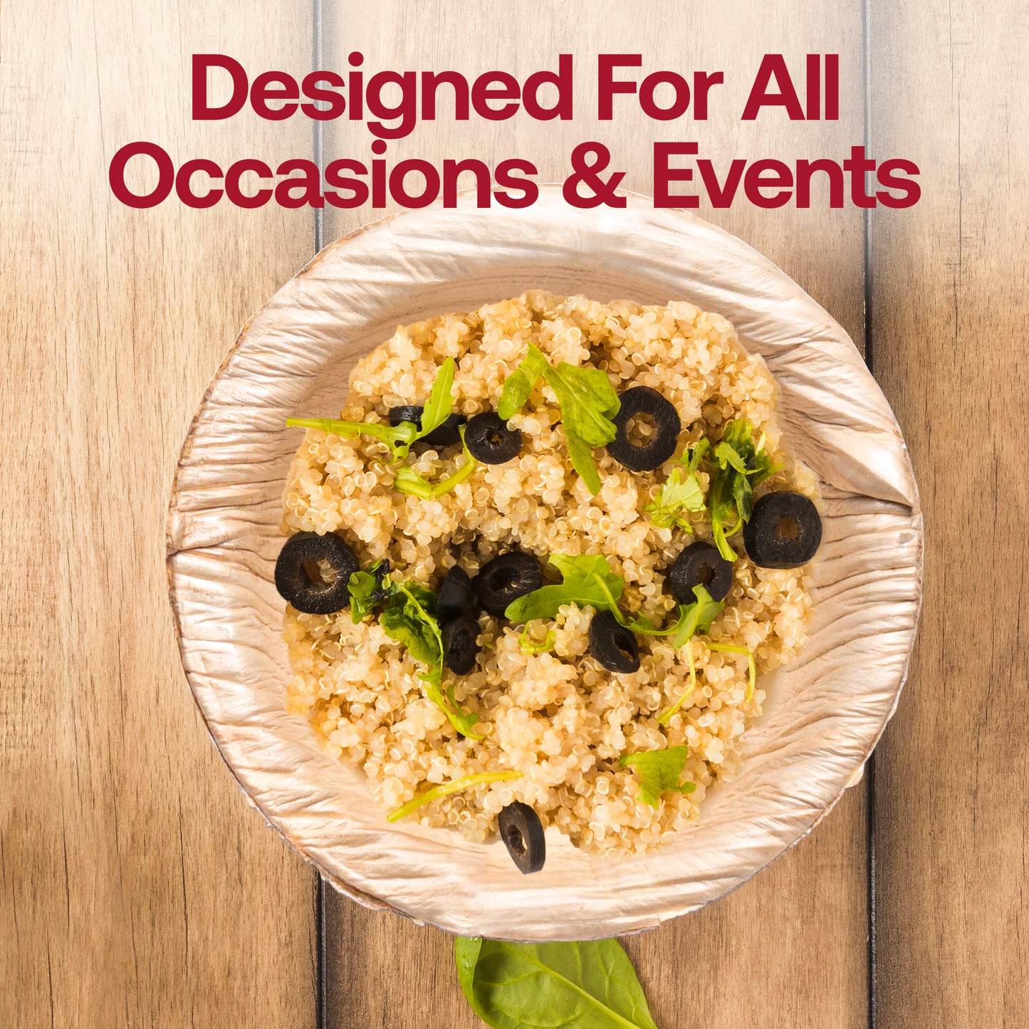 Round Palm Leaf Eco Friendly Mini Disposable Dip Bowls (0.5 oz.) Lifestyle | The Kaya Collection