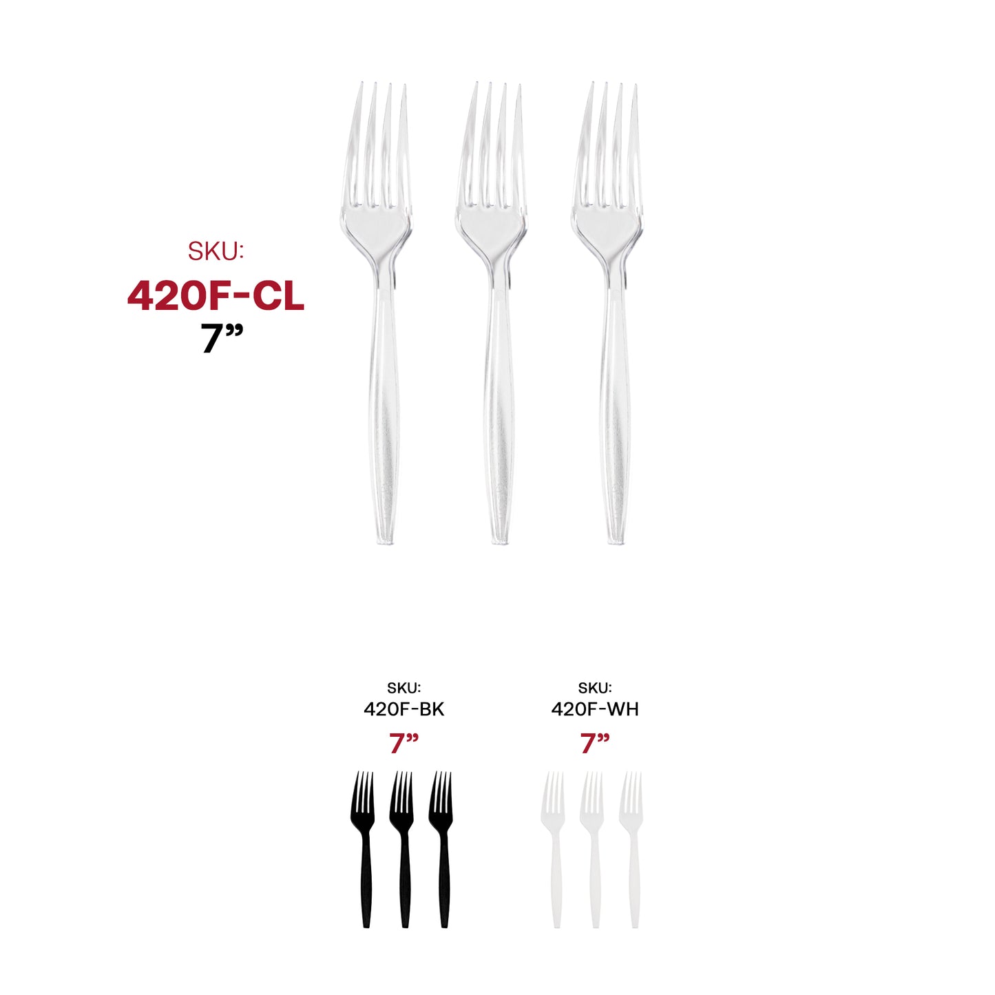 Clear Plastic Disposable Forks SKU | The Kaya Collection