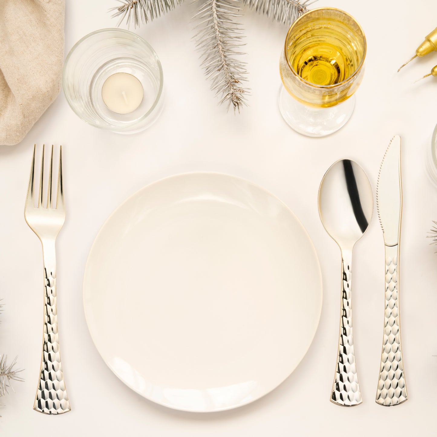 Shiny Gold Glamour Disposable Plastic Knives