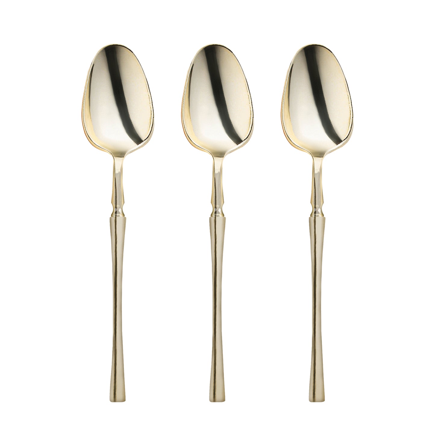 Shiny Metallic Gold Moderno Disposable Plastic Dessert Spoons
