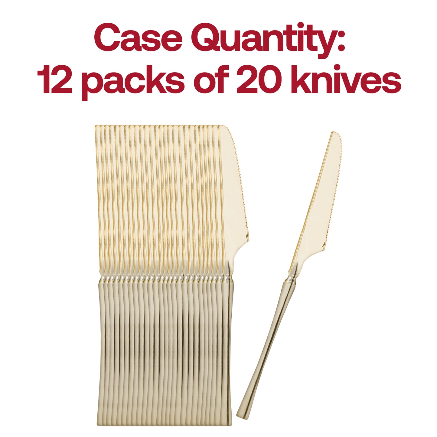 Shiny Metallic Gold Moderno Disposable Plastic Dinner Knives