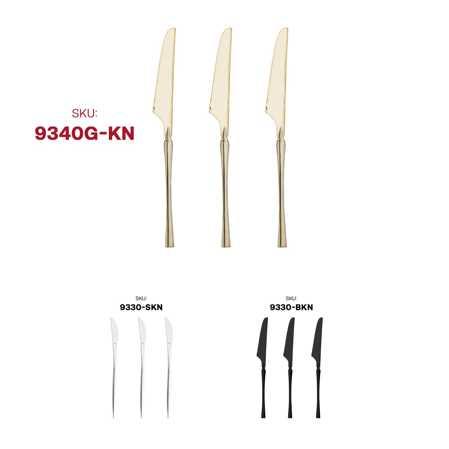 Shiny Metallic Gold Moderno Disposable Plastic Dinner Knives