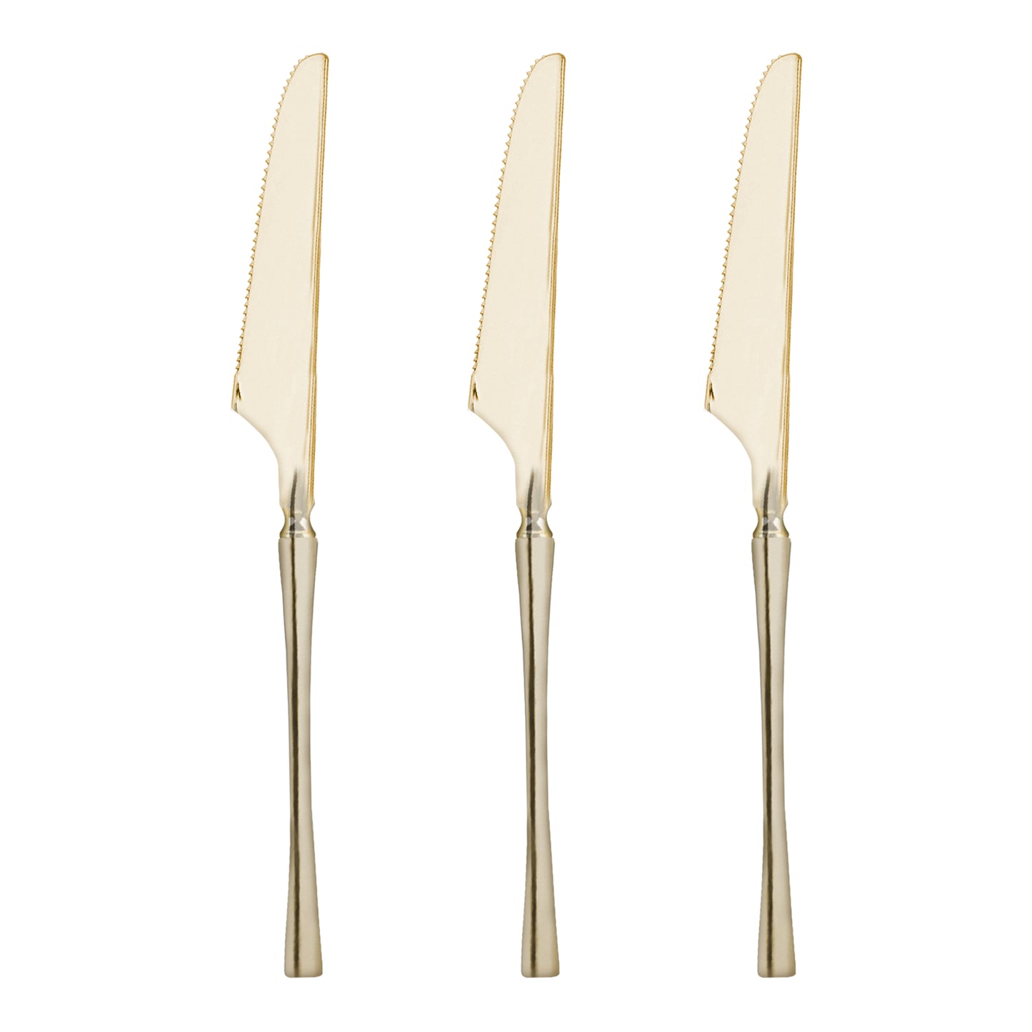 Shiny Metallic Gold Moderno Disposable Plastic Dinner Knives