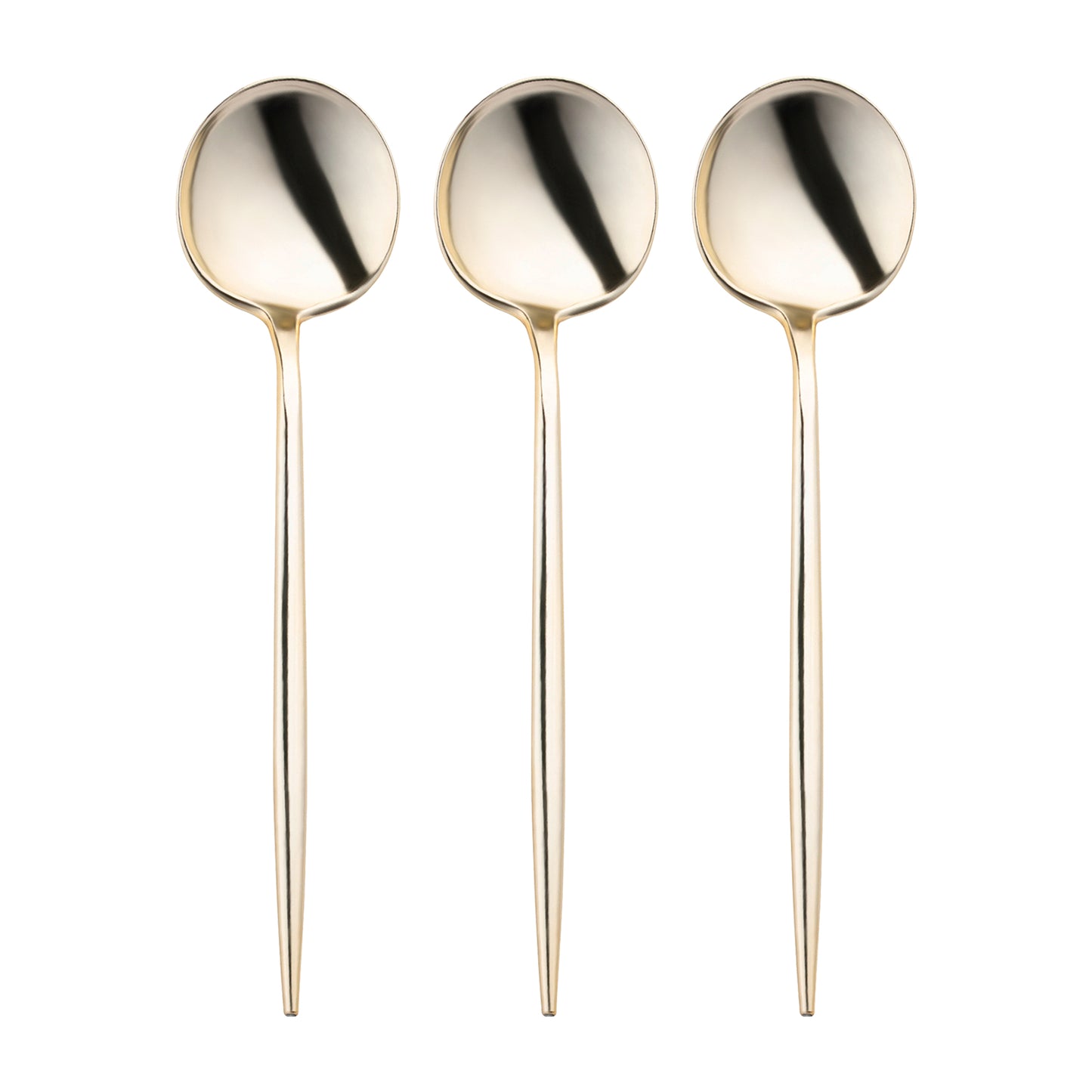 Shiny Gold Moderno Disposable Plastic Dinner Spoons Secondary | The Kaya Collection