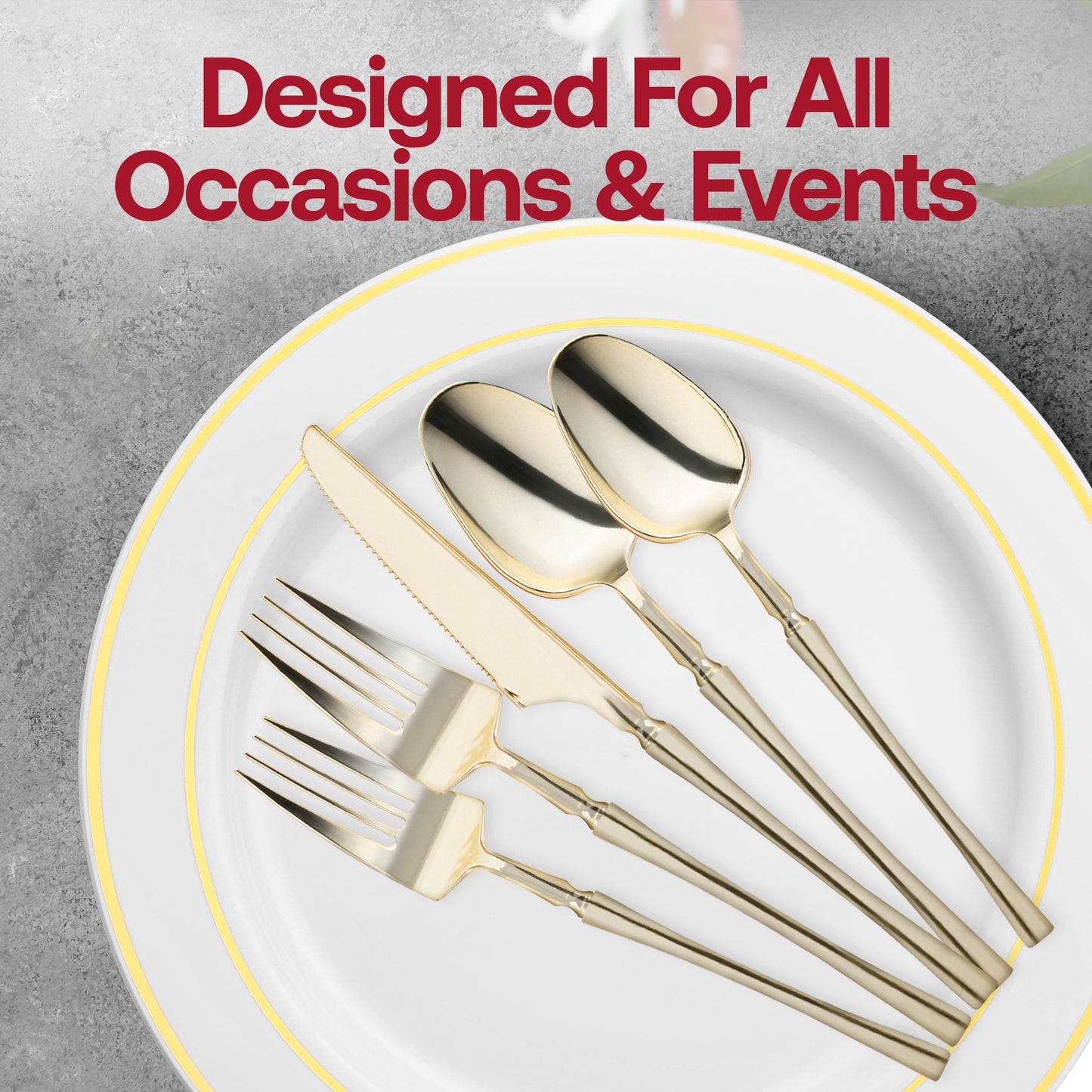 Shiny Metallic Gold Moderno Disposable Plastic Dinner Forks