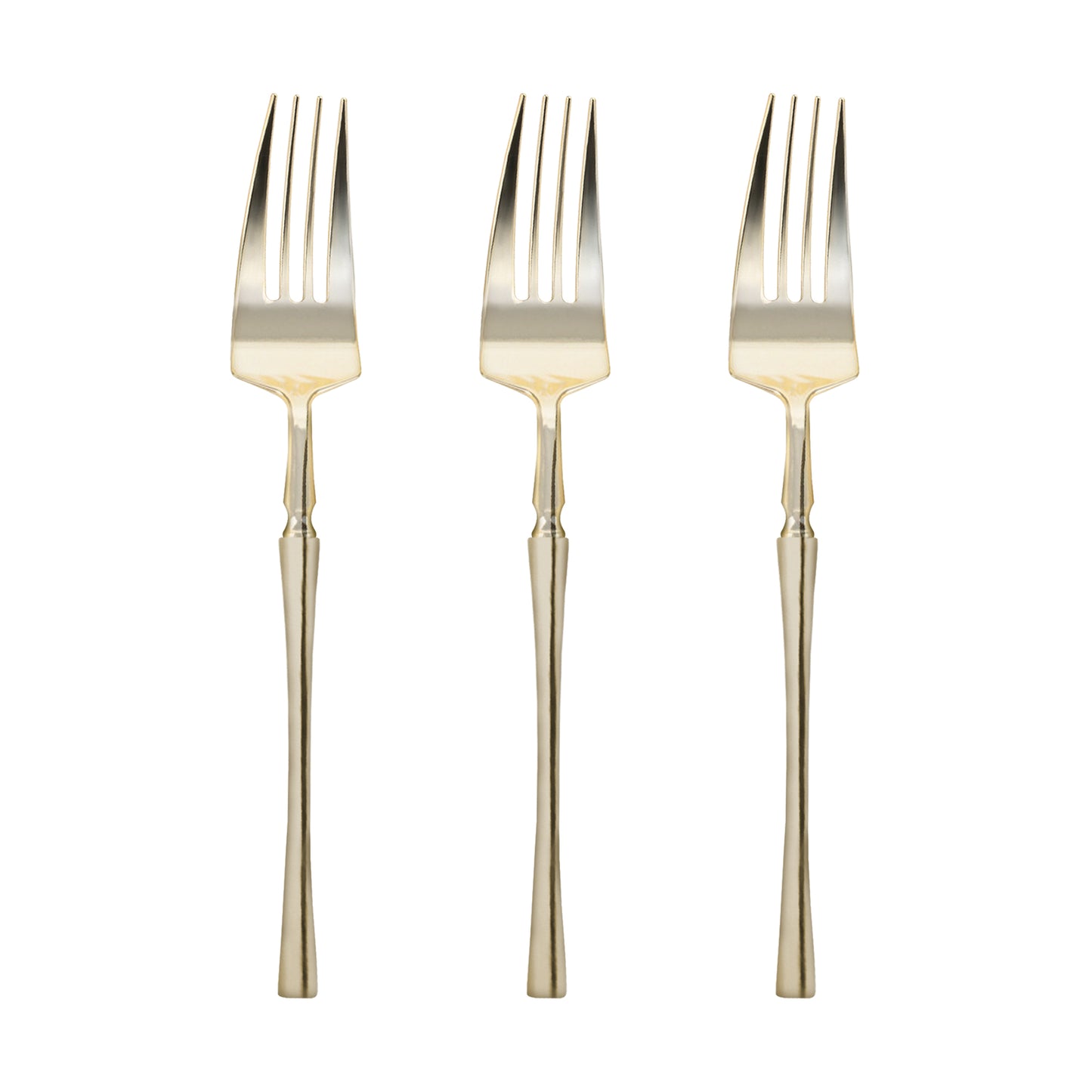 Shiny Metallic Gold Moderno Disposable Plastic Dinner Forks