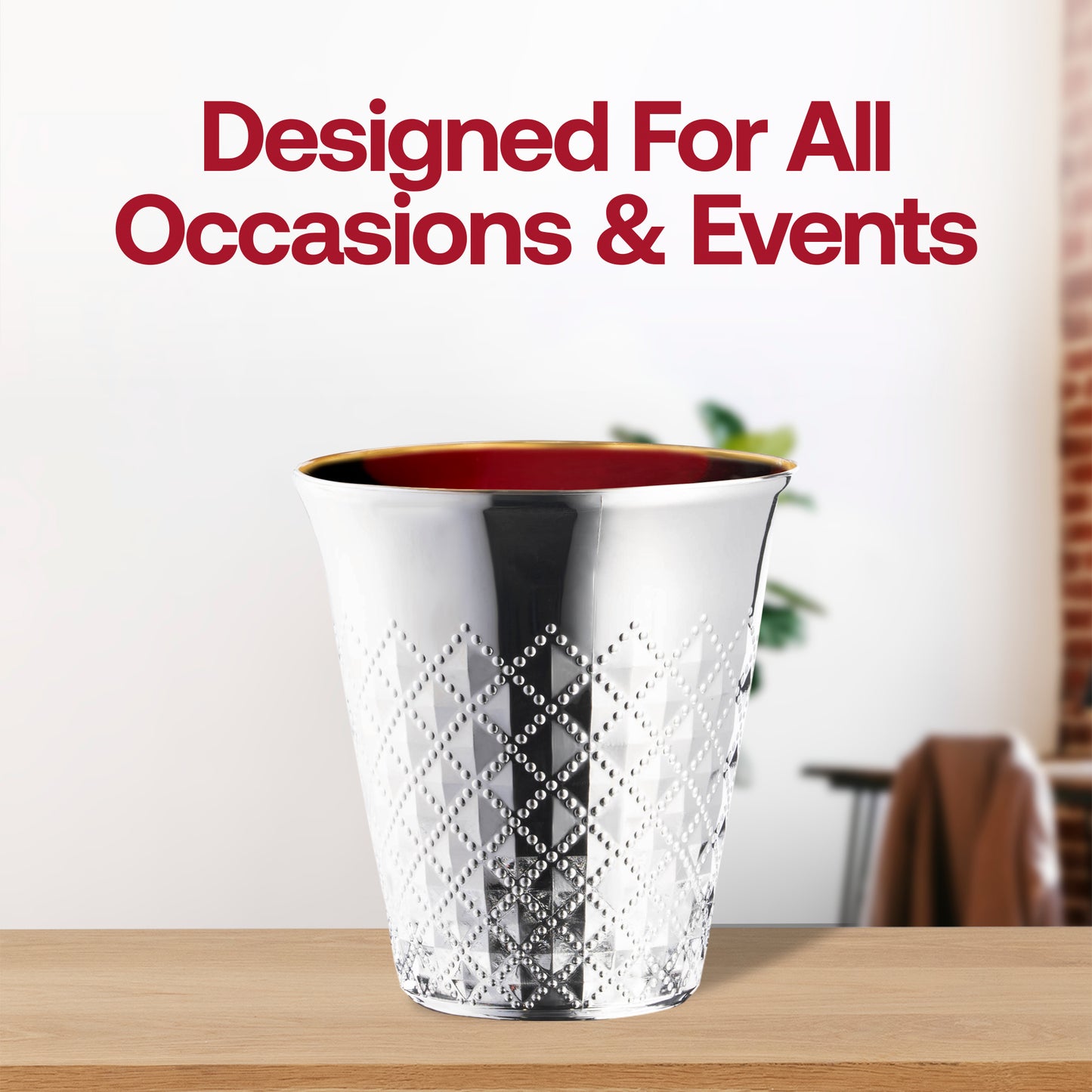 5 oz. Shiny Metallic Aluminum Silver Round Plastic Kiddush Cups | The Kaya Collection