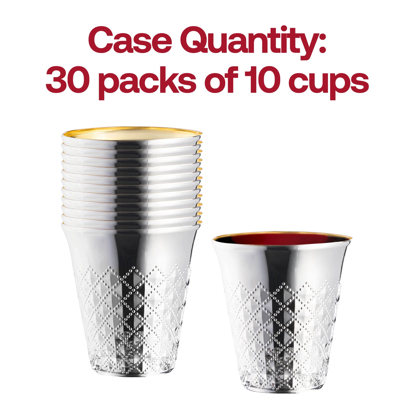 5 oz. Shiny Metallic Aluminum Silver Round Plastic Kiddush Cups | The Kaya Collection