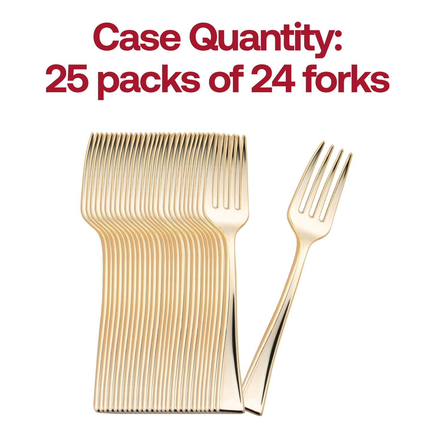 Shiny Metallic Gold Mini Plastic Disposable Tasting Forks Quantity | The Kaya Collection
