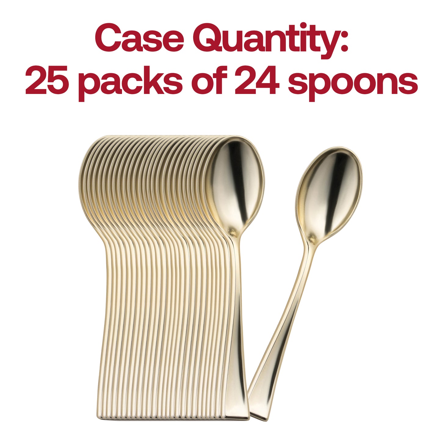 Shiny Metallic Gold Mini Plastic Disposable Tasting Spoons Quantity | The Kaya Collection