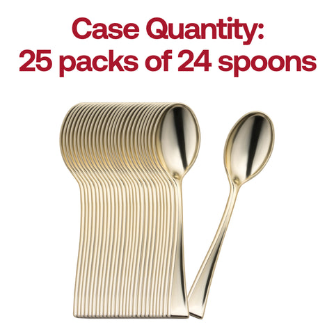 Shiny Metallic Gold Mini Plastic Disposable Tasting Spoons Quantity | The Kaya Collection