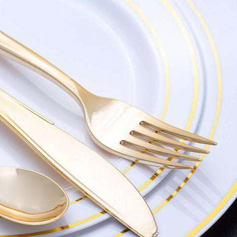 Shiny Metallic Gold Disposable Plastic Forks