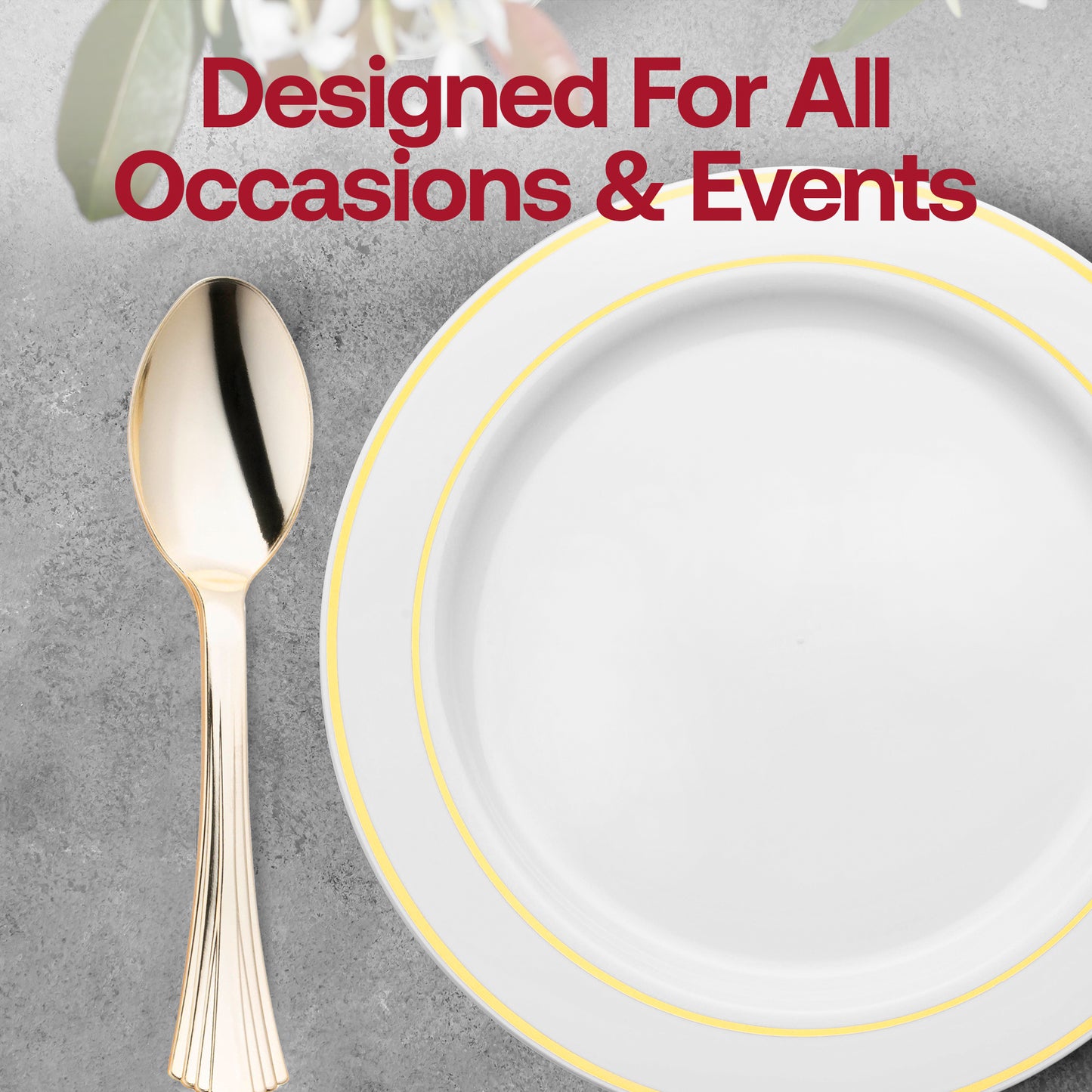 Shiny Metallic Groove Gold Plastic Spoons Lifestyle | The Kaya Collection