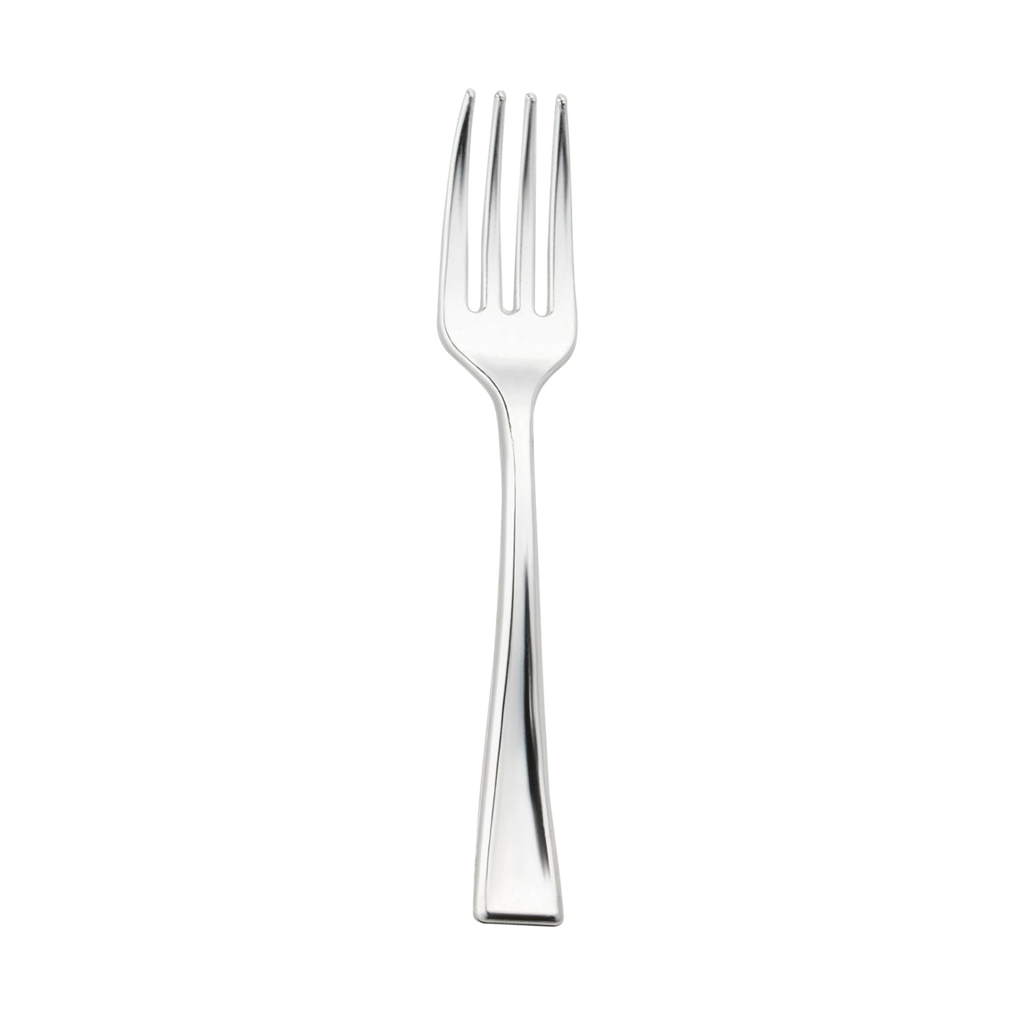 Shiny Metallic Silver Mini Plastic Disposable Tasting Forks Main | The Kaya Collection