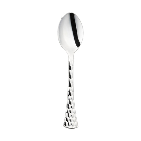 Shiny Silver Glamour Cutlery Disposable Plastic Spoons Main | The Kaya Collection