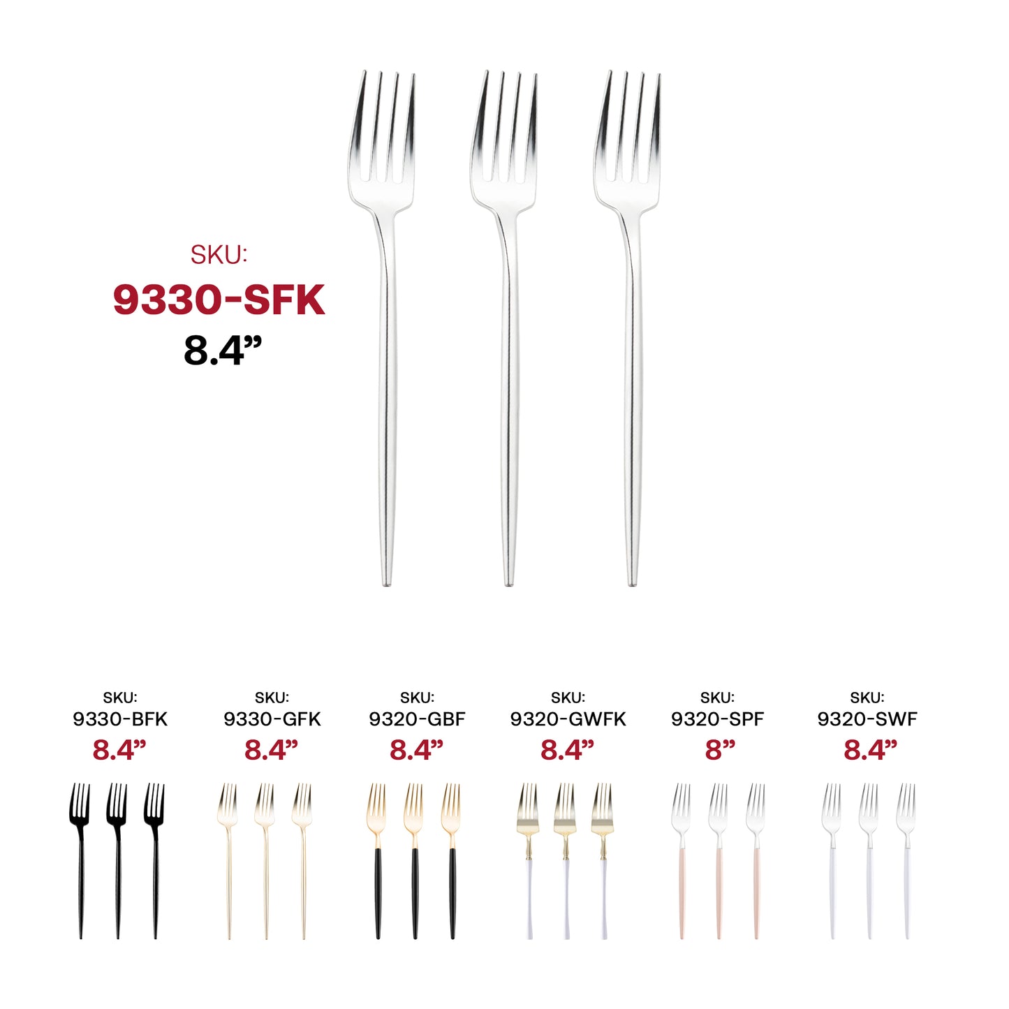Shiny Silver Moderno Disposable Plastic Dinner Forks SKU | The Kaya Collection