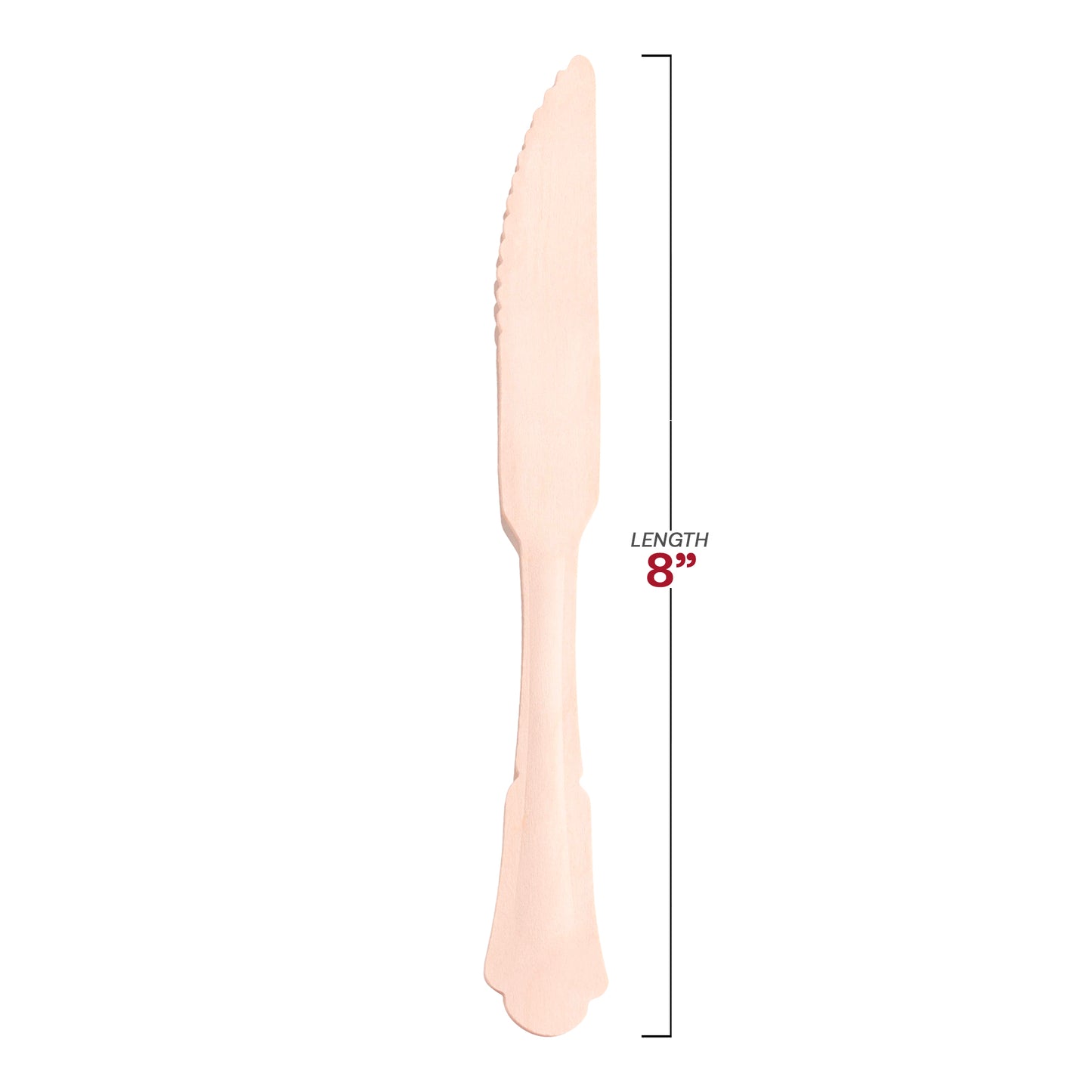 Silhouette Palm Leaf Disposable Eco-Friendly Dinner Knives Dimension | The Kaya Collection