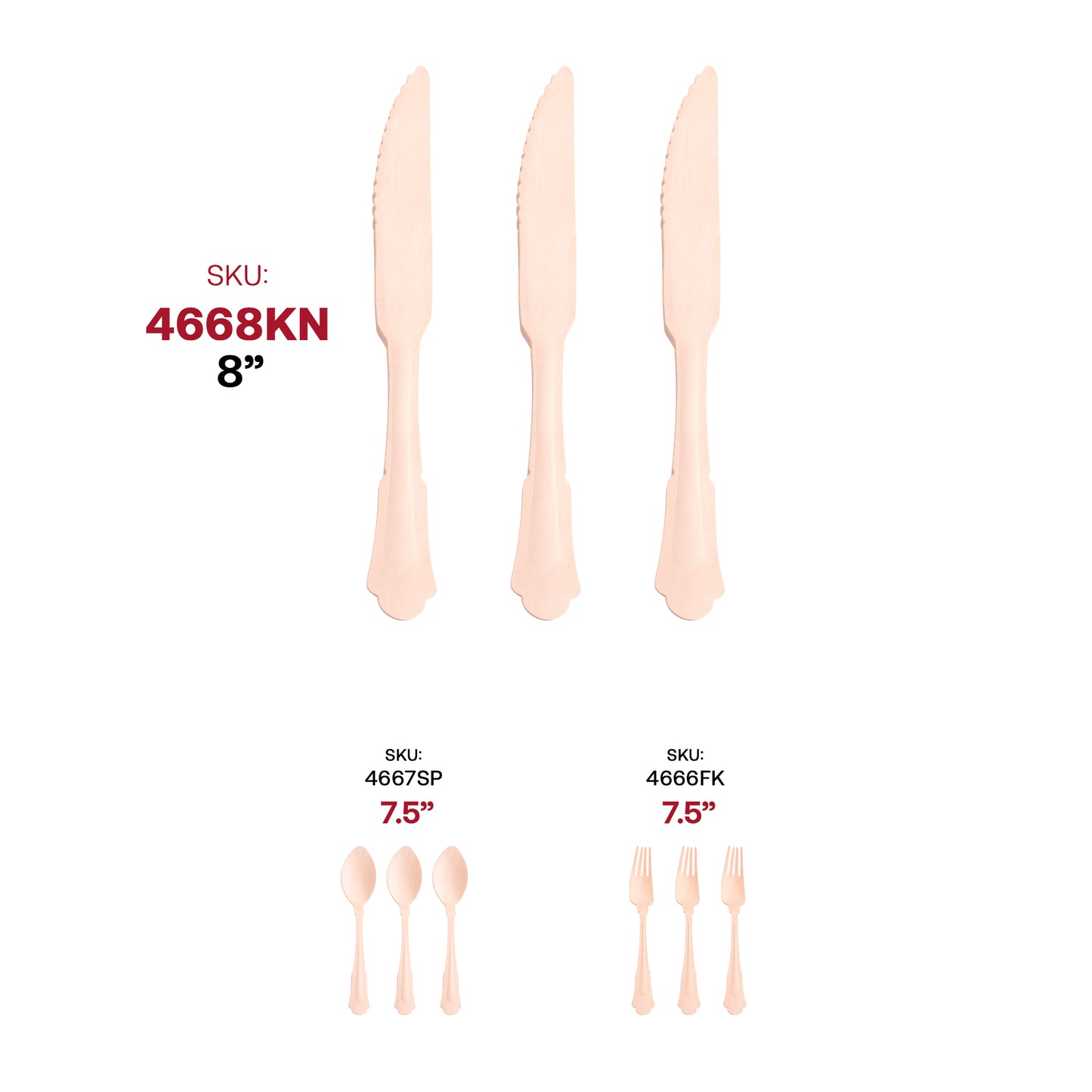 Silhouette Palm Leaf Disposable Eco-Friendly Dinner Knives SKU | The Kaya Collection