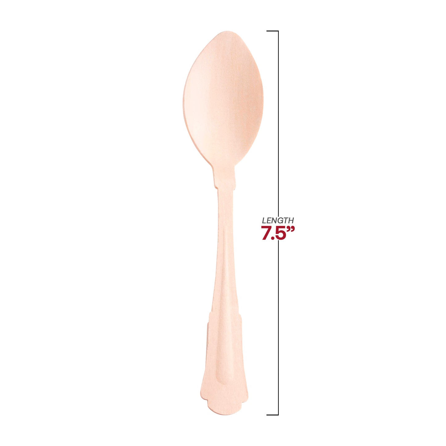 Silhouette Birch Wood Eco Friendly Disposable Dinner Spoons Dimension | The Kaya Collection