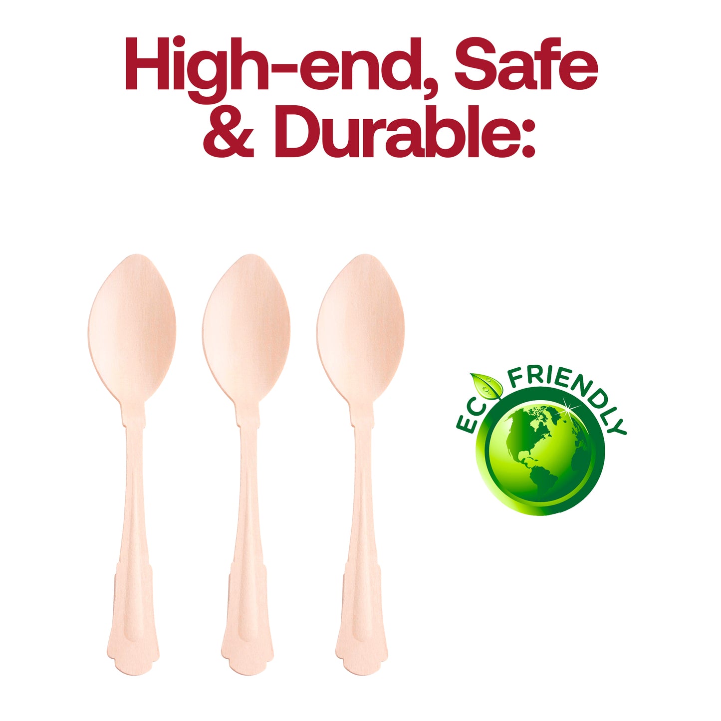 Silhouette Birch Wood Eco Friendly Disposable Dinner Spoons Eco | The Kaya Collection