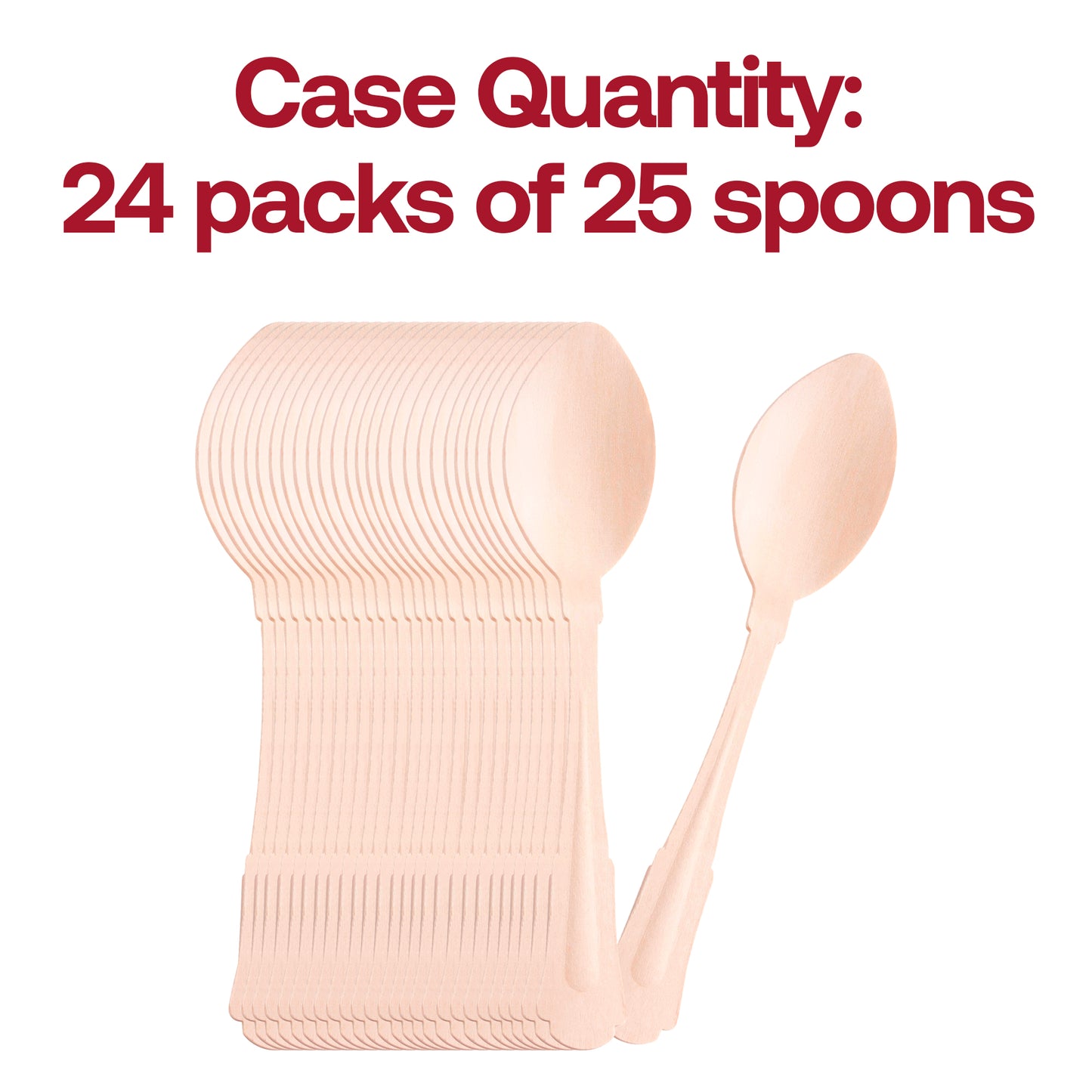 Silhouette Birch Wood Eco Friendly Disposable Dinner Spoons Quantity | The Kaya Collection