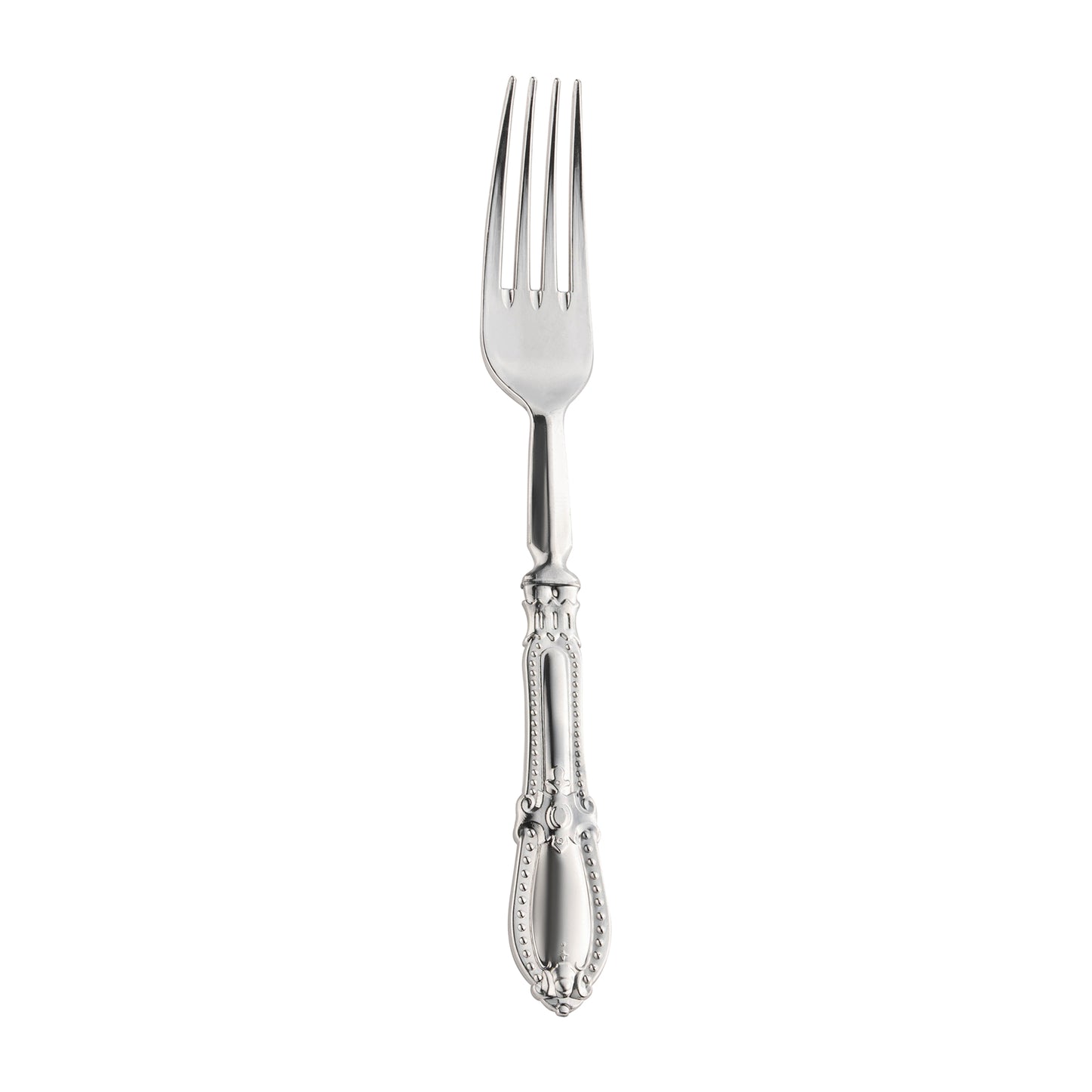 Silver Baroque Disposable Plastic Dinner Forks Main | The Kaya Collection