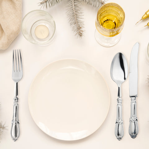 Silver Baroque Plastic Dinner Knives