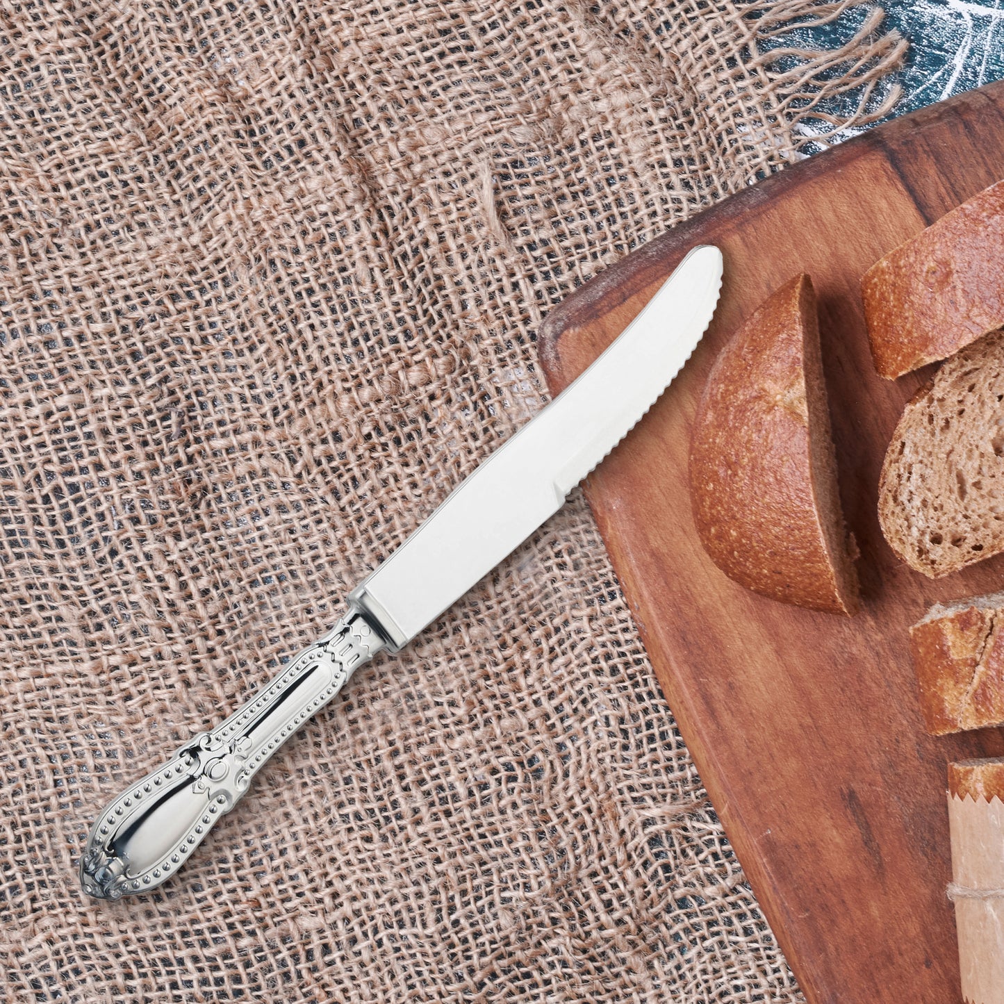 Silver Baroque Plastic Dinner Knives