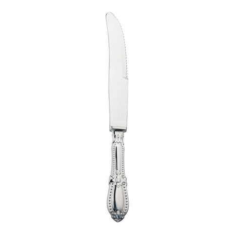 Silver Baroque Disposable Plastic Dinner Knives Main | The Kaya Collection