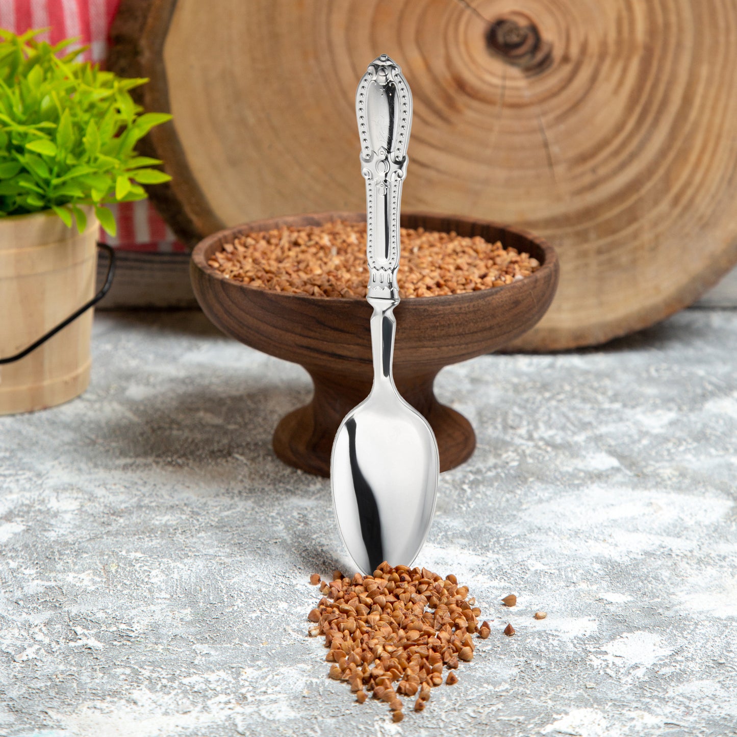 Silver Baroque Plastic Dinner Spoons