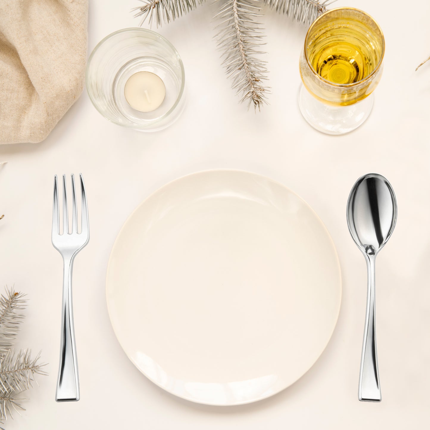 Shiny Metallic Silver Mini Disposable Plastic Tasting Spoons