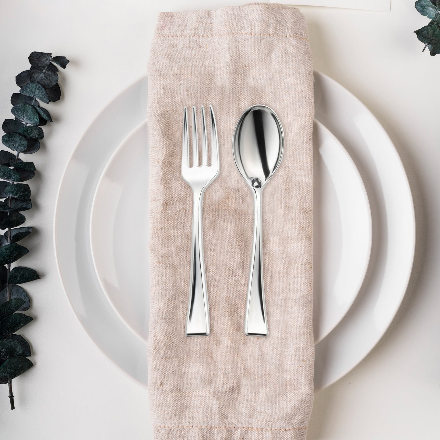 Shiny Metallic Silver Mini Disposable Plastic Tasting Spoons